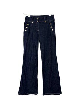 Rinascimento Sailor Jeans Womens Large Flare Leg Designer Made In Italy